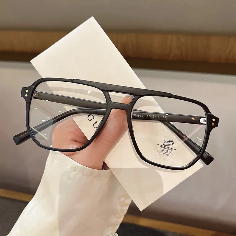 New 2024 Unisex Blue Light Blocking Computer Glasses Women Fashion TR90 Frame Vintage Square Eyewear Anti Eyestrain Eyeglasses