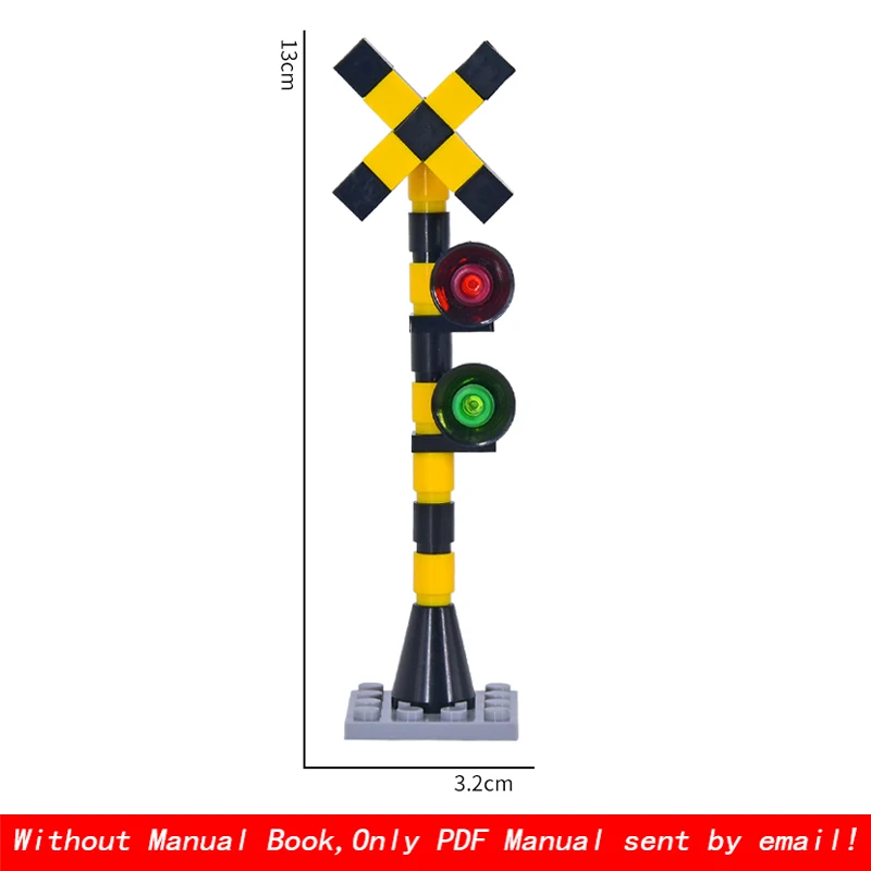 MOC Creative Expert City Train Verkeerslichten Reling Crossing Railway Express Bricks Bouwstenen DIY Speelgoed voor kinderen geschenken