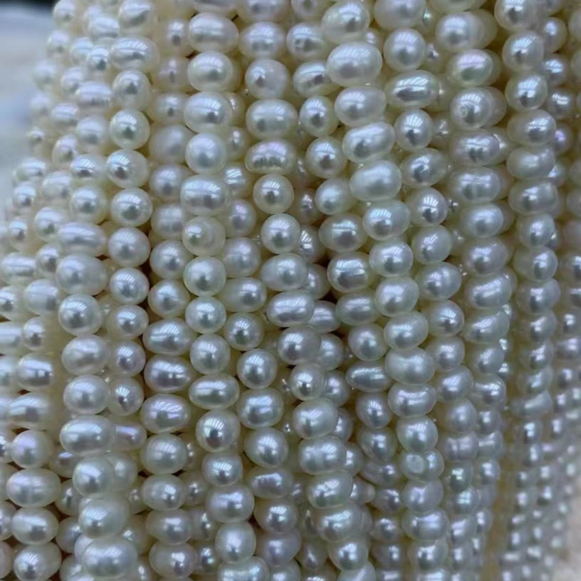 

Fresh Water Pearl 4-5 mm Small Size Natural Pearl Strand DIY Jewelry Beads Near Round Pearl