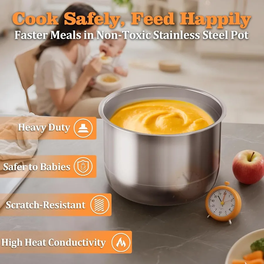 قدر الضغط الكهربائي 6QT أوعية مزدوجة 12 في 1 طباخ متعدد الوظائف مع 304 أواني سيراميك من الفولاذ المقاوم للصدأ لطهي الضغط