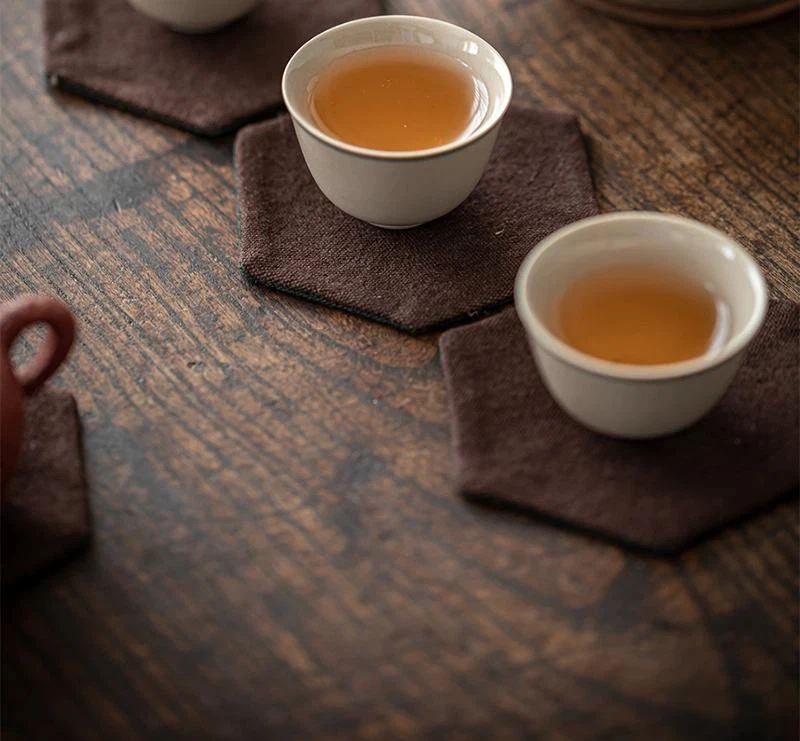 Teacup Pad Zen Grass And Wood Tie-dye Hand-sewn Tea Space Cup Non-slip And Anti-scalding Heat Insulation Pad