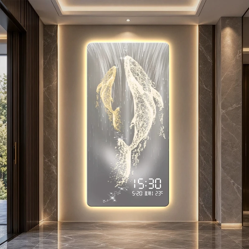 Elegant Unique Fashion LED Digital Wall Clock Light Upgrade Modern Nordic Design Watch Living Room Clock Home Decor Mural Lamp