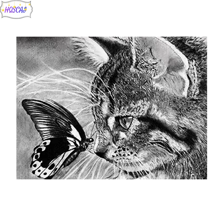 

DIY 5d алмазная живопись животное кошка набор для вышивки крестом полная квадратная/круглая дрель вышивка мозаика настенное искусство фотографии подарок домашний декор