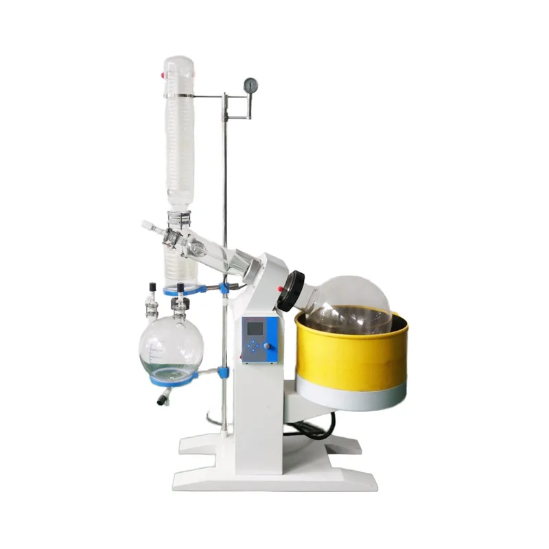 Electric laboratory rotary evaporator motor gear stainless steel high borosilicate glass 2L capacity vacuum temperature control