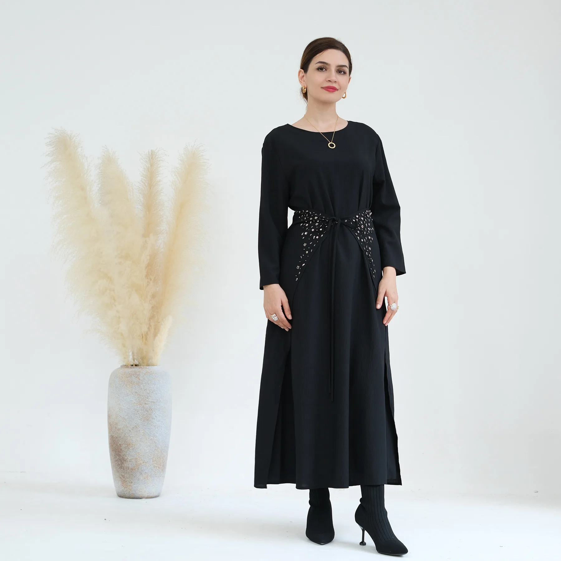 Ramadan มุสลิมชุดสตรีชุดกิโมโนชุดห่อดูไบ Kaftan อาหรับ Abaya ตุรกีชุด Kebaya อิสลาม Jalabiya Eid Caftan Femme Robe