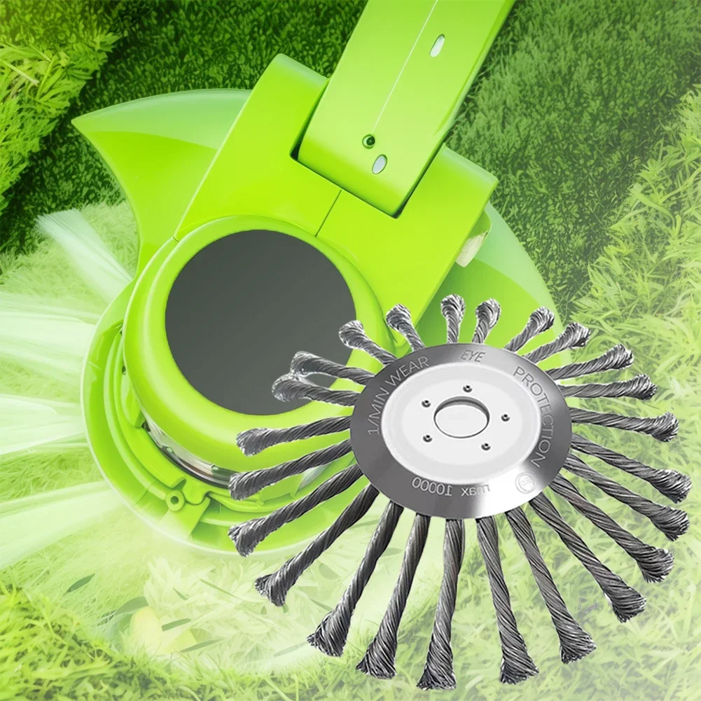10/4/5Inch Weed Brush Cutter Head Lawn Mower Universal Grass Trimmer Head Steel Wire Wheel Brush Disc Garden Trimmer Head Weed