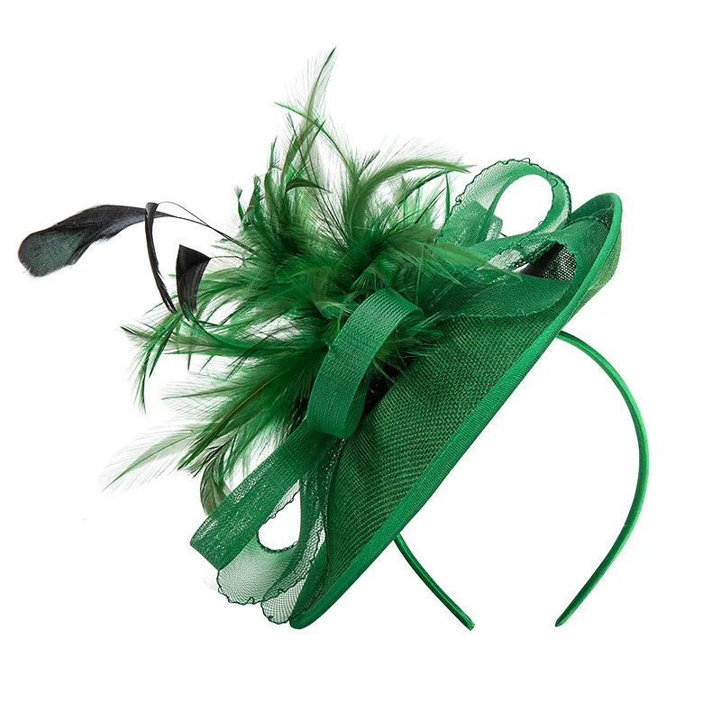 

Brand Design Feather Flower Fascinator Hat Hairbands for Women Elegant Fancy Show Party Cocktail Horse Race Fascinators Headwear