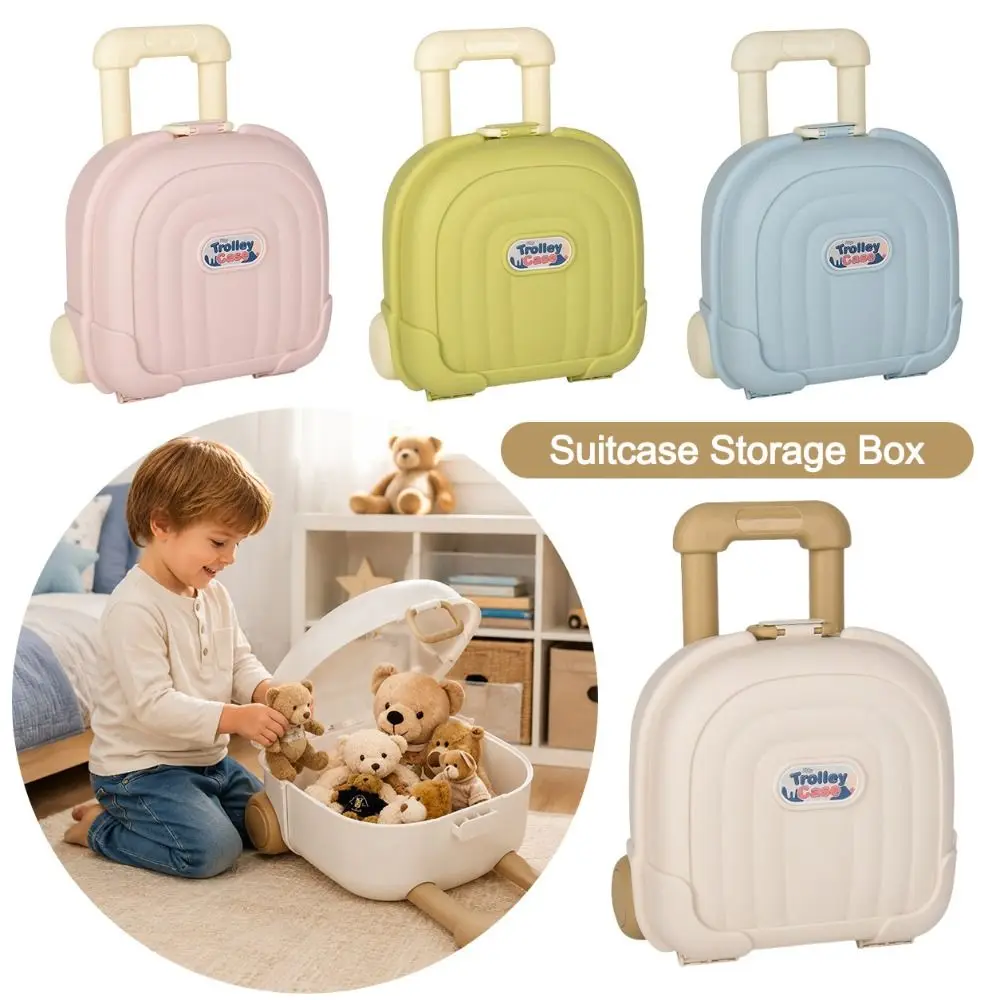 Gifts Mini Suitcase Storage Box Retractable Handle Desk Organizer Organizer Rolling Wheel Rolling Storage Case