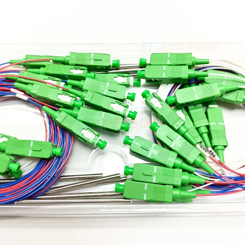10Pcs/Lot  Fiber Optic FBT With Connector  SC/APC 1X2 0.9mm SC APC Ulanced Coupler Single Mode Optional Ratio Splitter