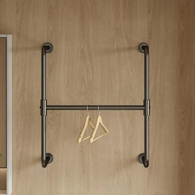 Stainless steel electroplated black titanium all-season hotel hanger on wall wall wall-mounted display rack small coat rack hang