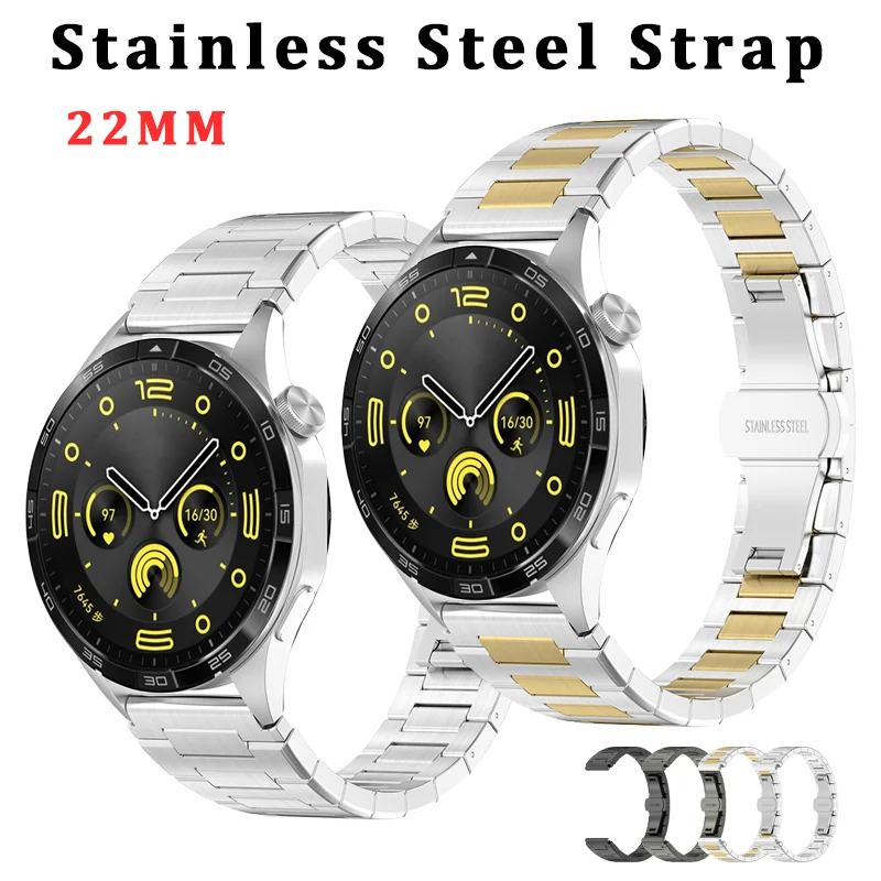 

22MM Stainless Steel Strap For Huawei Watch GT2 Pro/GT 3 3Pro GT2E Metal Bracelet For Huawei Watch 4 3 3Pro GT4 46MM GTR4 3 47