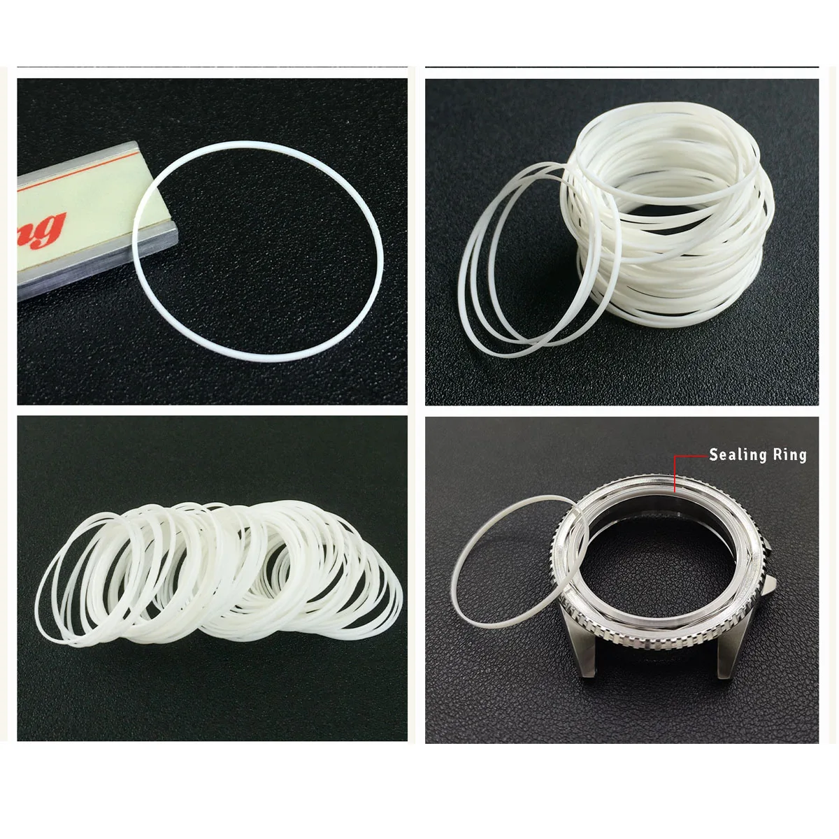 16mm to 40mm White 0.85mm Thick 0.4mm Front Watch Crystal Gasket I Ring Watch Glass Waterproof Sealing Ring Repair Tool Parts