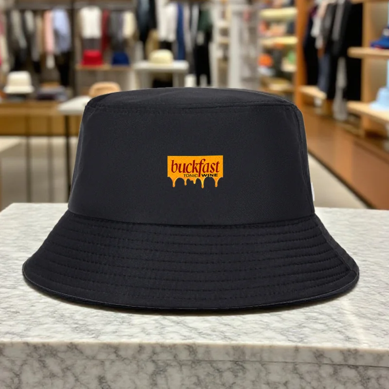 2026 Unisex Outdoor Foldable Bucket Hat with Orange Drip Buckfast Lettering - Lightweight Suitable for Mardi Gras, Christmas, Ea