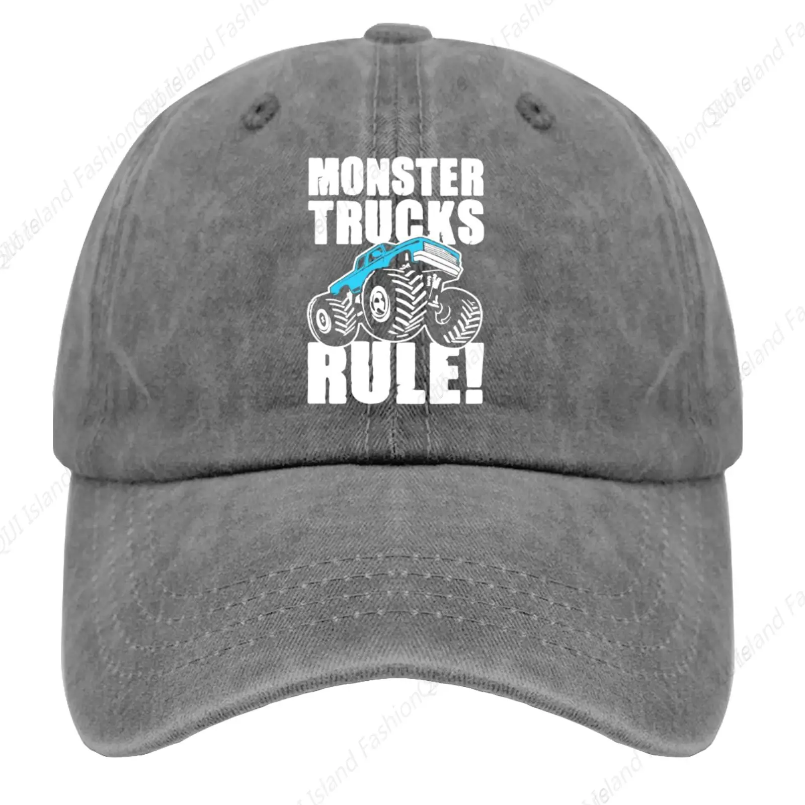 

Monster Trucks Rule Baseball Cap Spring Autumn Visor Cap Hip Hop Washed Cotton Casquette Distressed Denim Hat Sports