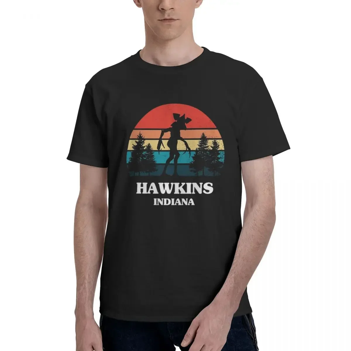 Demogorgon Hawkins 100% Cotton T-shirt Men Funny T Shirts Men O-Neck Short Sleeve S-6XL