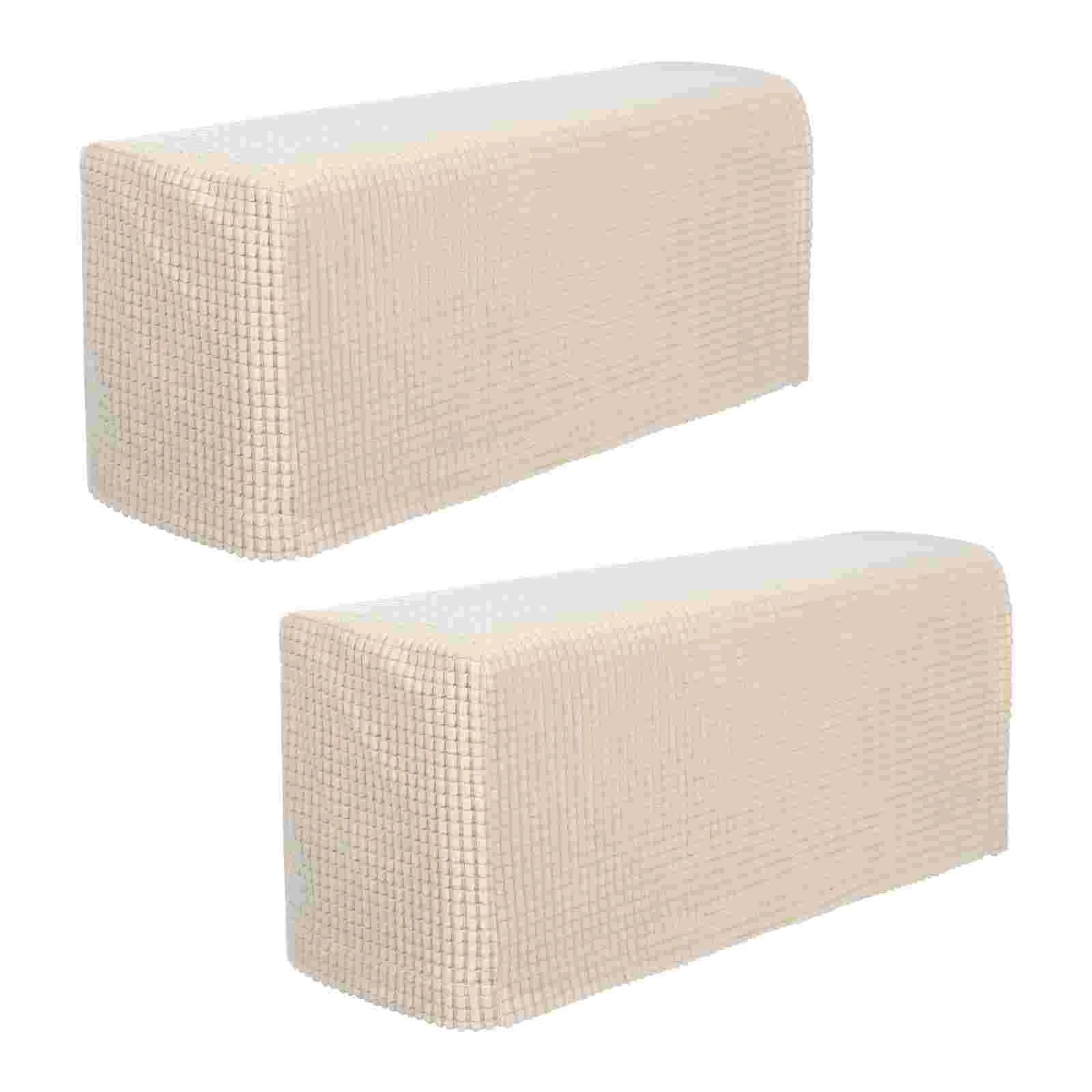 2 Pcs Couch Cover Chair Arm Covers for Sofa Two Piece Suit Armrest Beige Protectors