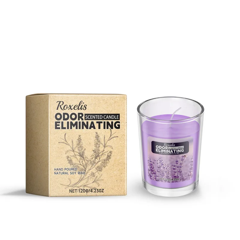 Roxelis-vela perfumada de lavanda, cera de soja, aceite de rosa, fragancia duradera, crea un ambiente romántico, relaja el estado de ánimo