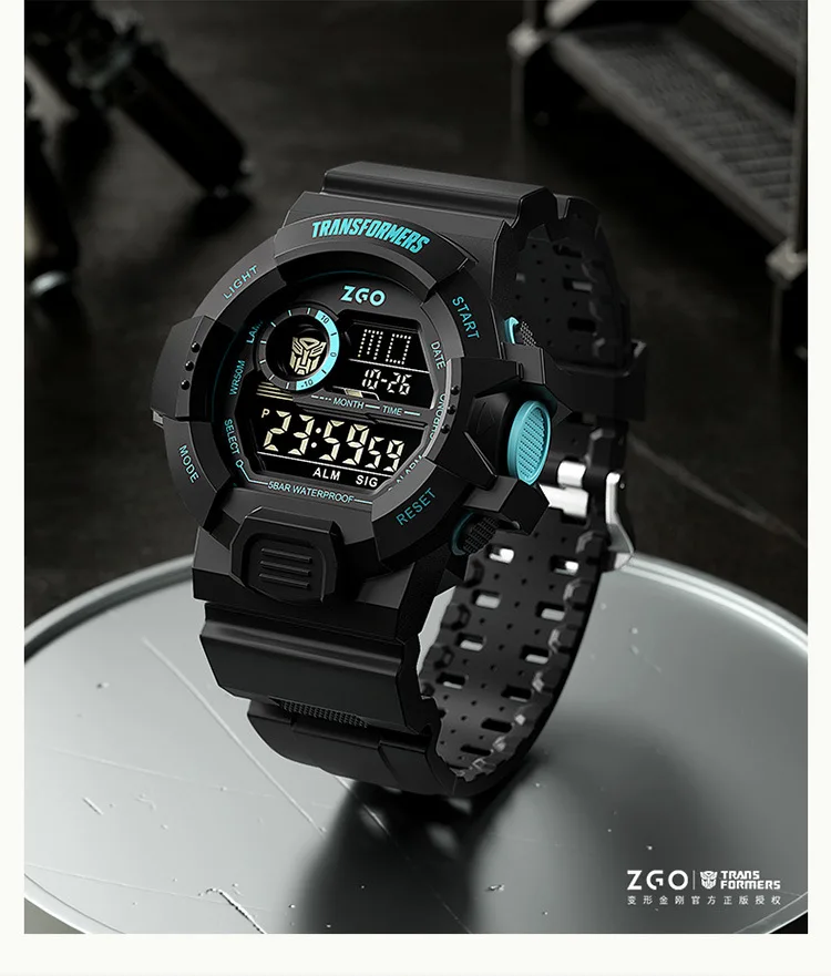 Transformers Co Branded Watch 2024 Waterproof Night Light Fashion Sports Boys Electronic Watch
