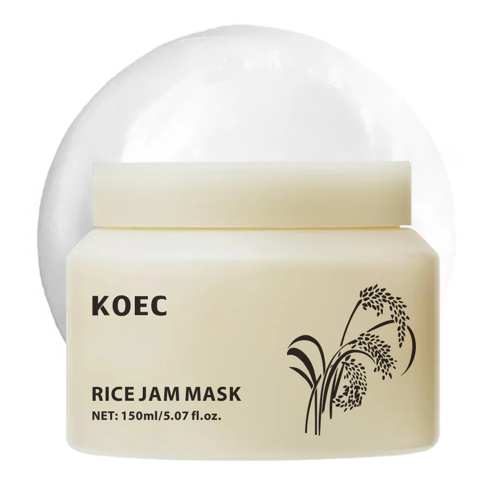 Mascarilla Facial de Arroz KOEC de 150g con Extracto de Arroz, Niacinamida, Hidratante, Iluminadora, Control de Grasa, Reparadora y Lavable