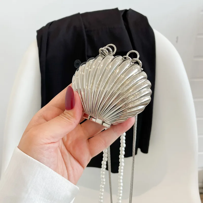 

Faionable Zinc Alloy ell Chained Dinner Bag Single oulder Crossbody Women's Bag Ele Trendy ell Design Handbag