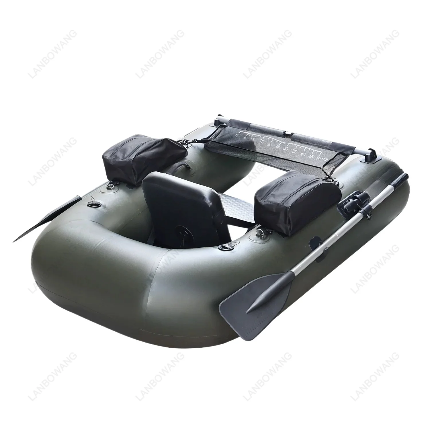 Lightweight Inflatable Fishing Bass Boat, Portable Casting Kayak for Freshwater Angling Outdoor Water Sports