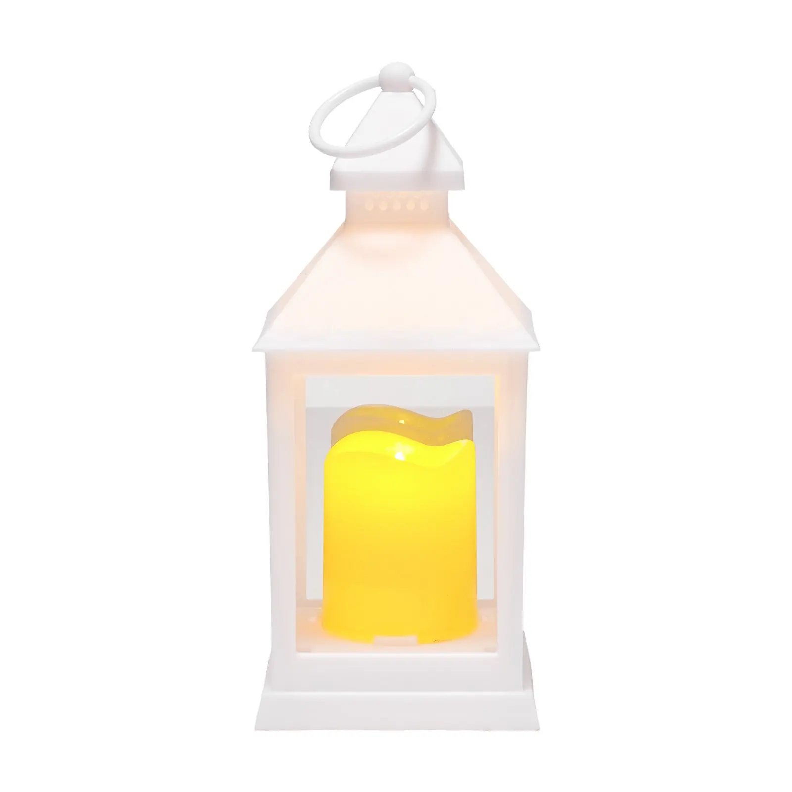 

12 Pcs Decorative Candle Lantern, LED Electric Flameless Candle, Plastic LED Holder With Glass, Wall Hanging Indoor Porch