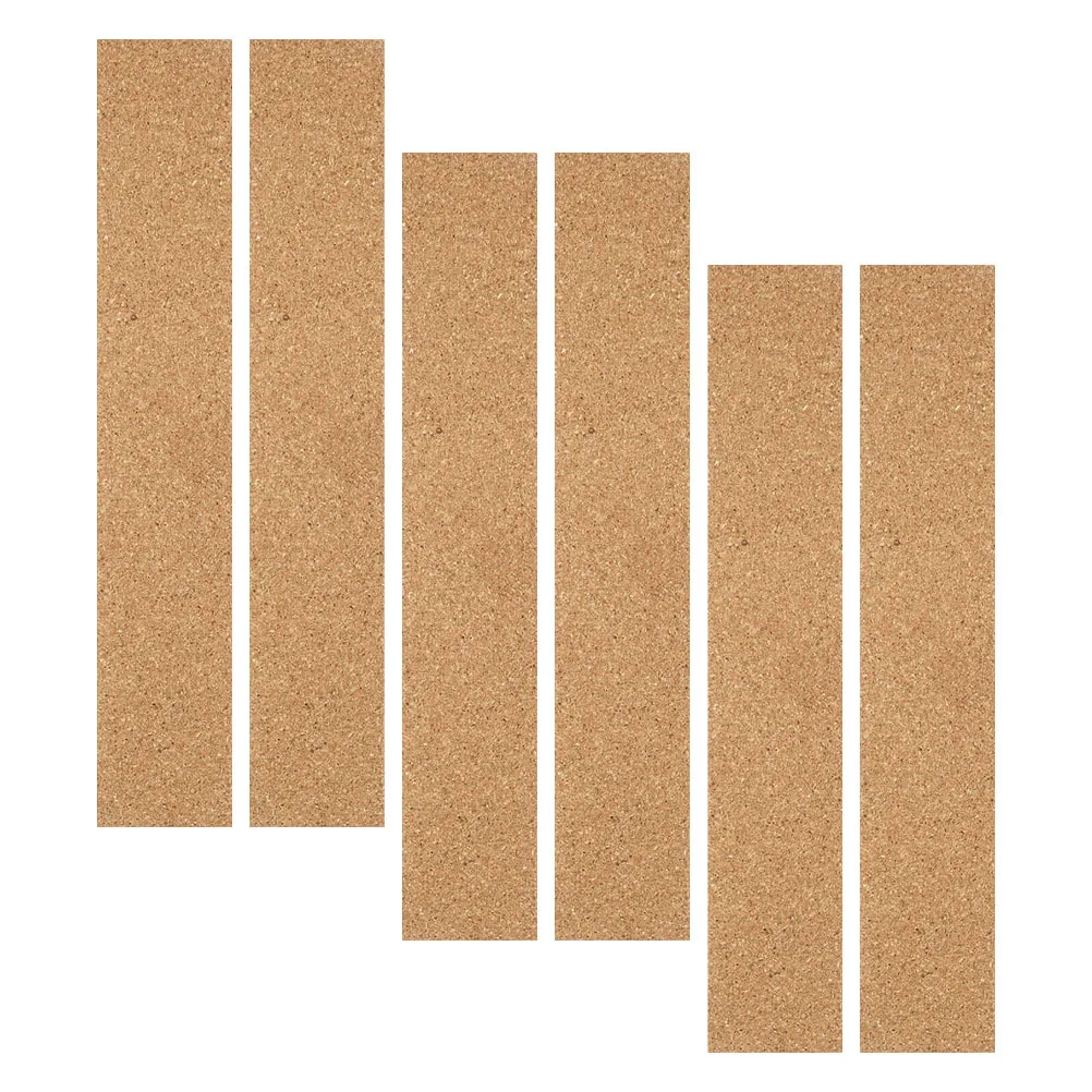 6개 접착식 게시판 바, 사무실 메시지 보드용 자가 접착 스트립, 자연스러운 프레임리스 코르크 타일, 두꺼운 코르크 보드