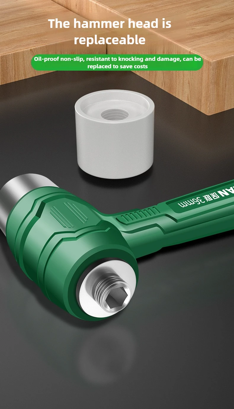 Description Picture 5 of itemDual purpose hammer metal rubber in 1 replaceable hammer head multifunctional hammer shockproof and anti-skid professional tool