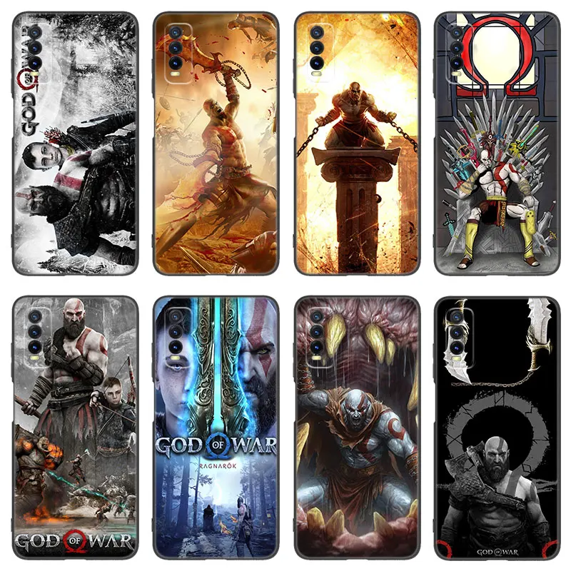 Kratos God Of War Black Silicone Phone Case For V27 V30 Pro V29e Y27 Y55 Y78 5G Y02S Y15S Y17S Y21S Y22S Y33S Y76S Y16 Y35 Y36