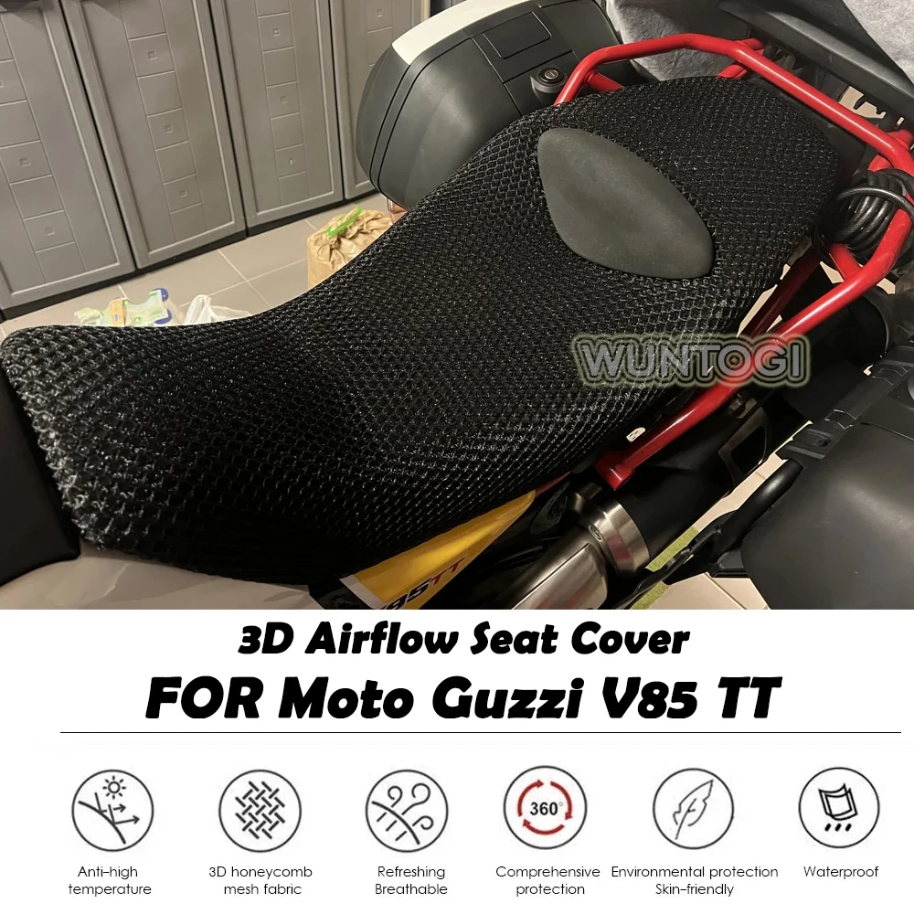 

For Moto Guzzi V85 TT Seat Cover 3D Airflow ventilate seat cover V85TT Part Seat Scratch Resistant Protective Cover