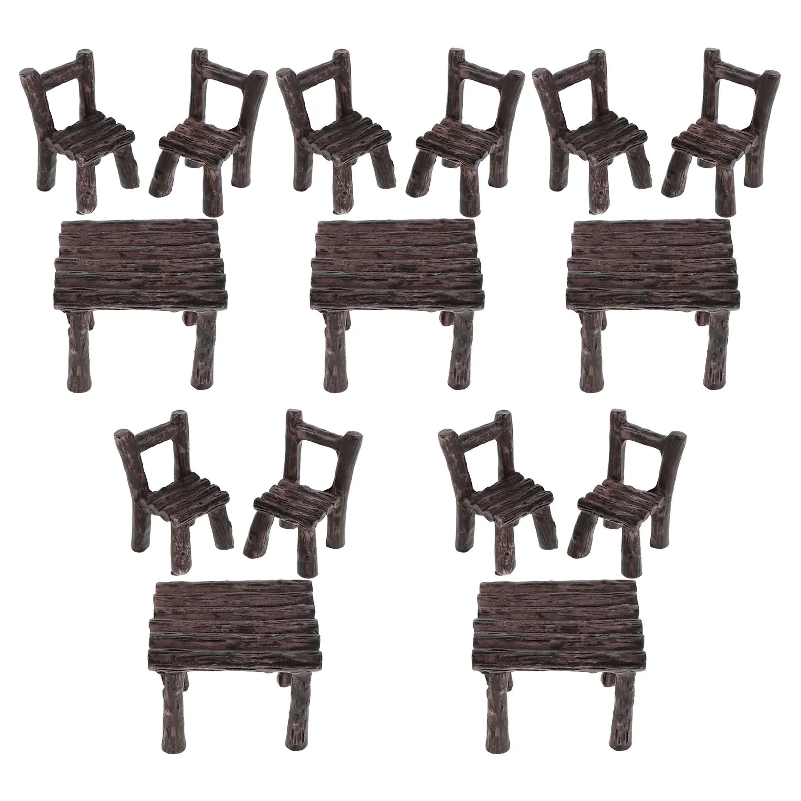 5 مجموعة مصغرة الراتنج دمية مجموعة اثاث 1:12 مقياس كراسي طاولة صغيرة للأطفال دور اللعب طفل كرسي مجموعة طاولة دمية