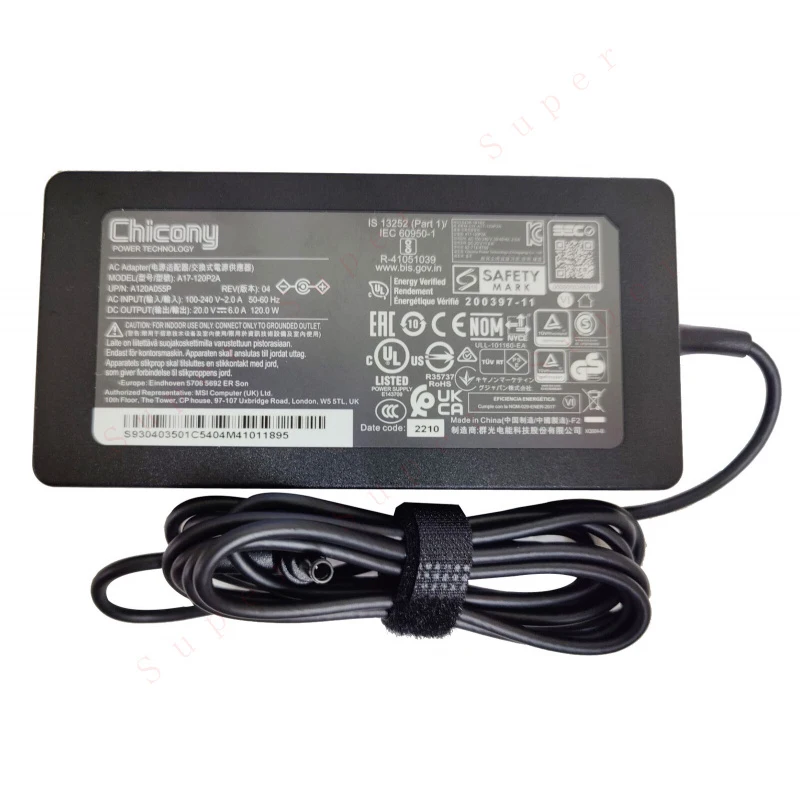 

Зарядное устройство/адаптер переменного тока S+ Chicony 20V 6A 120W для MSI Cyborg A12VE-046US A12UCX-276US