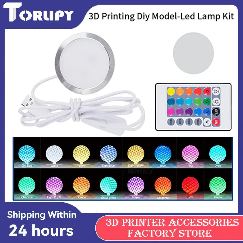 

For Bambu Lab Led Lamp Kit Adjustable Light Kit Led Light Parts Hardware DIY Model 16Colors LED Night Light 3D Printer Accessory