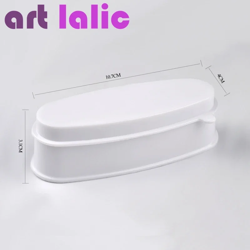 Bandeja de pó para imersão de unhas, estilo caixa francesa reutilizável, recipiente de armazenamento de pontas de unhas acrílicas, suprimentos de arte de unhas de plástico