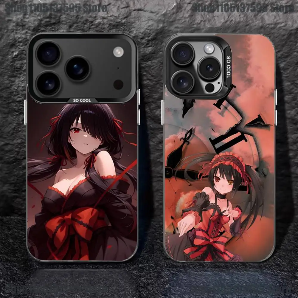 

Anime Kurumi Tokisaki Phone Case For iPhone 17,16,15,14,13,12,11,Pro,XS,Max,Plus,Mini,SE4,E Black Matte Shockproof Cover