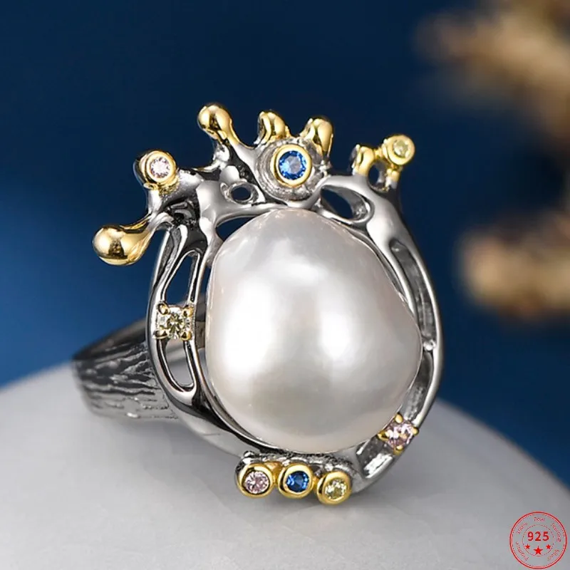 

Женские кольца из серебра S925 пробы с пресноводным жемчугом
