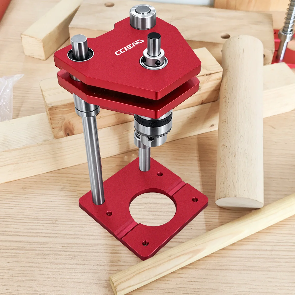 Aluminum Drill Alignment Fixture Hole Locator, Precision Woodworking Positioning Tool for Cabinet Hardware Installation