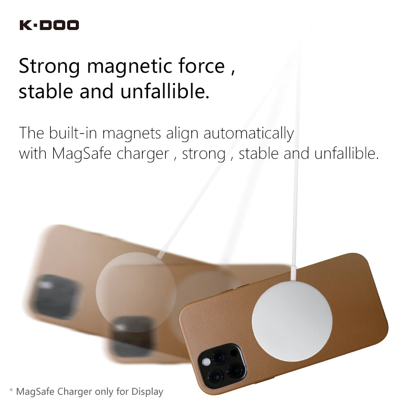 K-Doo Mag Noble Collection Premium Leather case with Magsafe official design back cover for iphone12/12pro/12mini/12promax