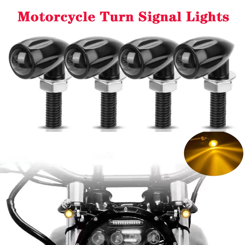 

Motorcycle LED Turn Signal Light Blinker Mini Bullet Flasher Lights Indicator Signal Lamp For Honda Kawasaki Yamaha Ducati 12V
