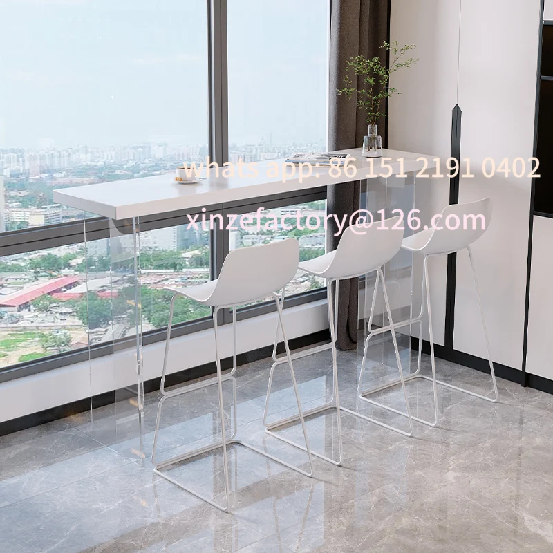 

Customizable acrylic suspended transparent rock slab bar table