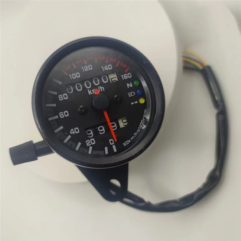 Medidores pequeños para salpicadero de motocicleta, indicadores LED, luz de humor de dos colores, odómetro Retro, medidores de mono, novedad
