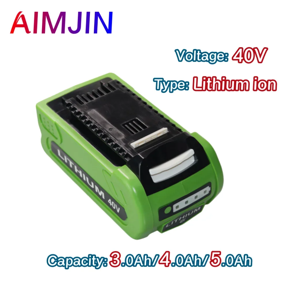 

40V 3.0Ah/4.0Ah/5.0Ah Replaceable Li-ion Battery Compatible For Greenworks G-MAX 29462 29482 29252 2901319 Power Tools