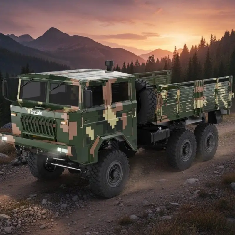 

Радиоуправляемый военный грузовик Hongyan CQ261, масштаб 1/10, с бесщеточным двигателем 6S, внедорожный, имитационная модель для хобби.