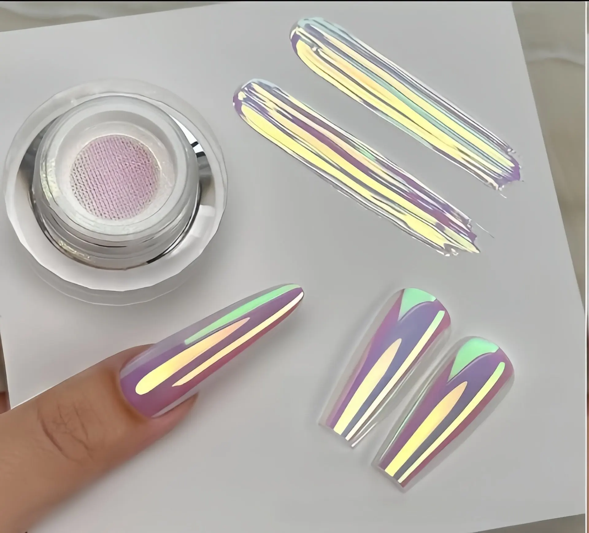 Air Cushion Silk Moonlight Aurora Powder Super Bright Nail Crystal Plating Powder Mirror Mirror Glitter Nail Art Jewelry
