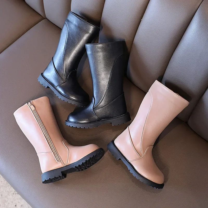 Muslimkid Shoe peluche Kid Boot Winter New Mid To Big Girl ShoeAnti Slip Leather Boot Versatile High Top manica lunga in cotone Boot
