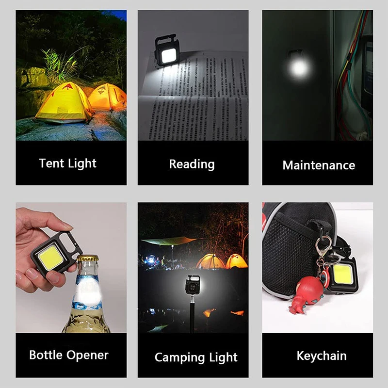 Oplaadbare Multifunctionele Werklamp Zaklamp Mini Maat Met Magneet Pak Voor Outdoor Kamp Accessoires Gemakkelijk Te Dragen