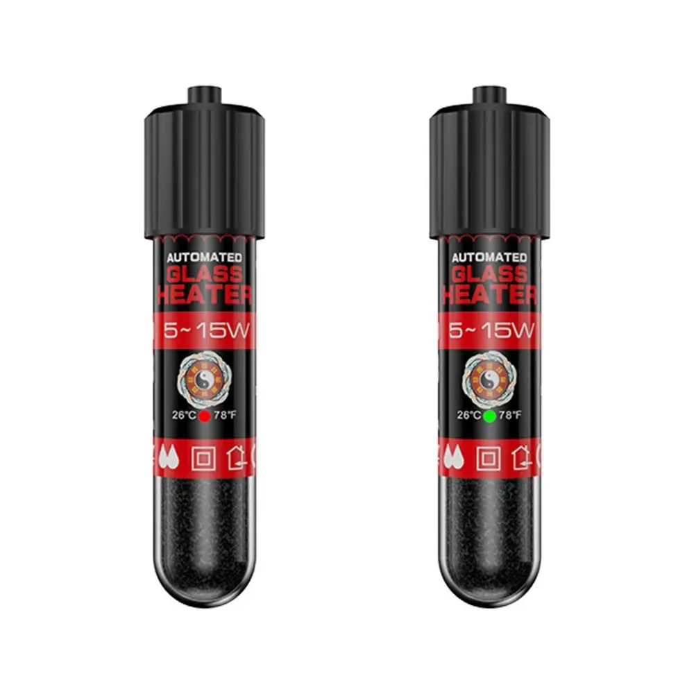 5/10/15W Submersible Heater Rod Automatic Constant Temperature Mini Heating Rod 26°C Low Water Level Thermostat Heater Fish Tank