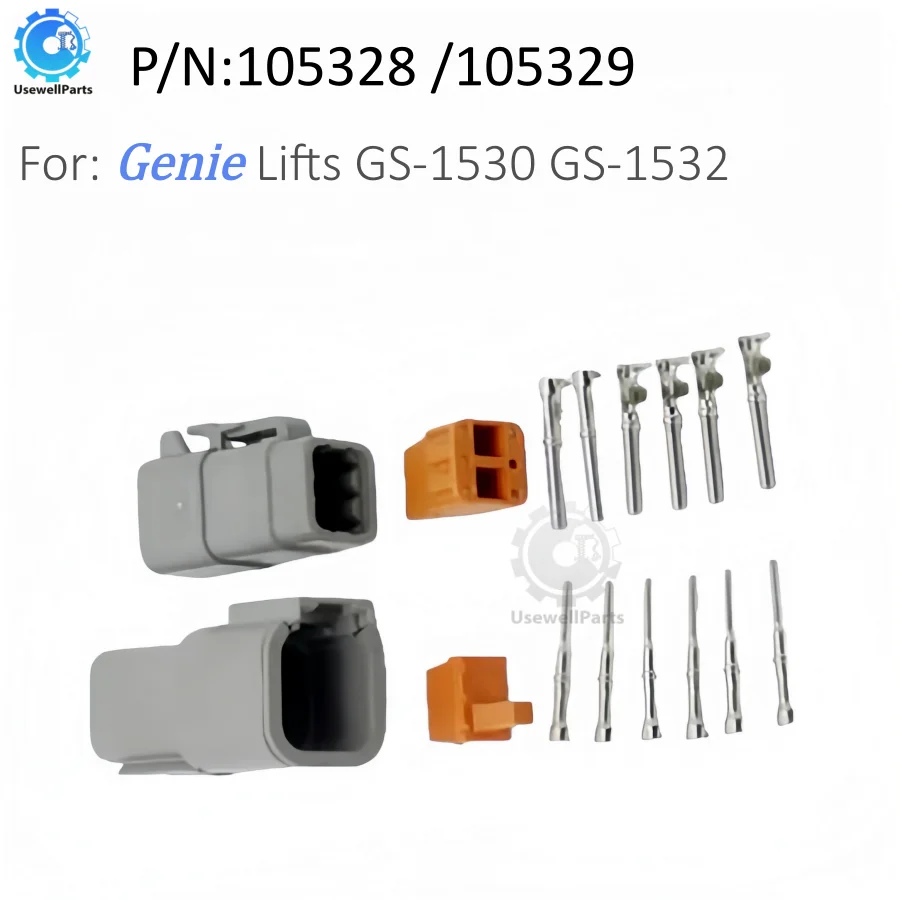 UsewellParts 105328 105329 Female Plug Kit Used For Genie Lifts GS-1530 GS-1532 GS-1930 GS-1932 GS-2032 GS-2046 GS-2632 GS-264