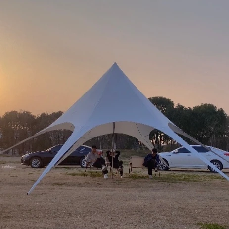Portable Beach Canopy Tent Hexagonal Star Sun Shade Shelter For Beaching Camping Sport Event Picnic