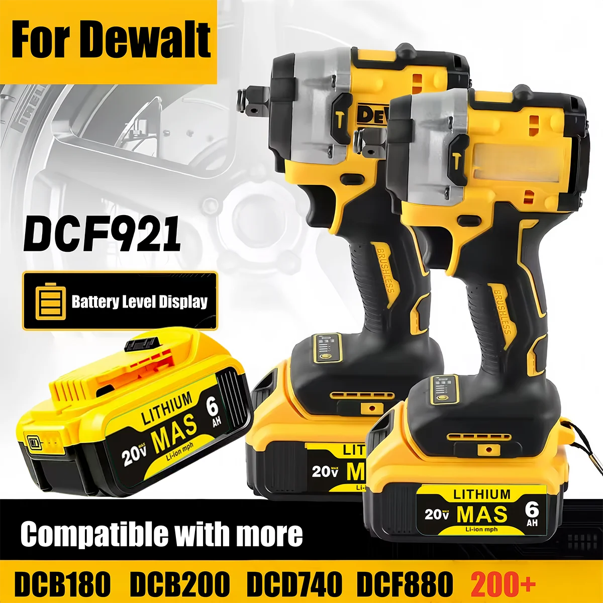 

New High-Performance Lithium Battery Long Endurance Large Capacity Compatible For Dewalt 20V battery +10 cells+15 cells 18650.00